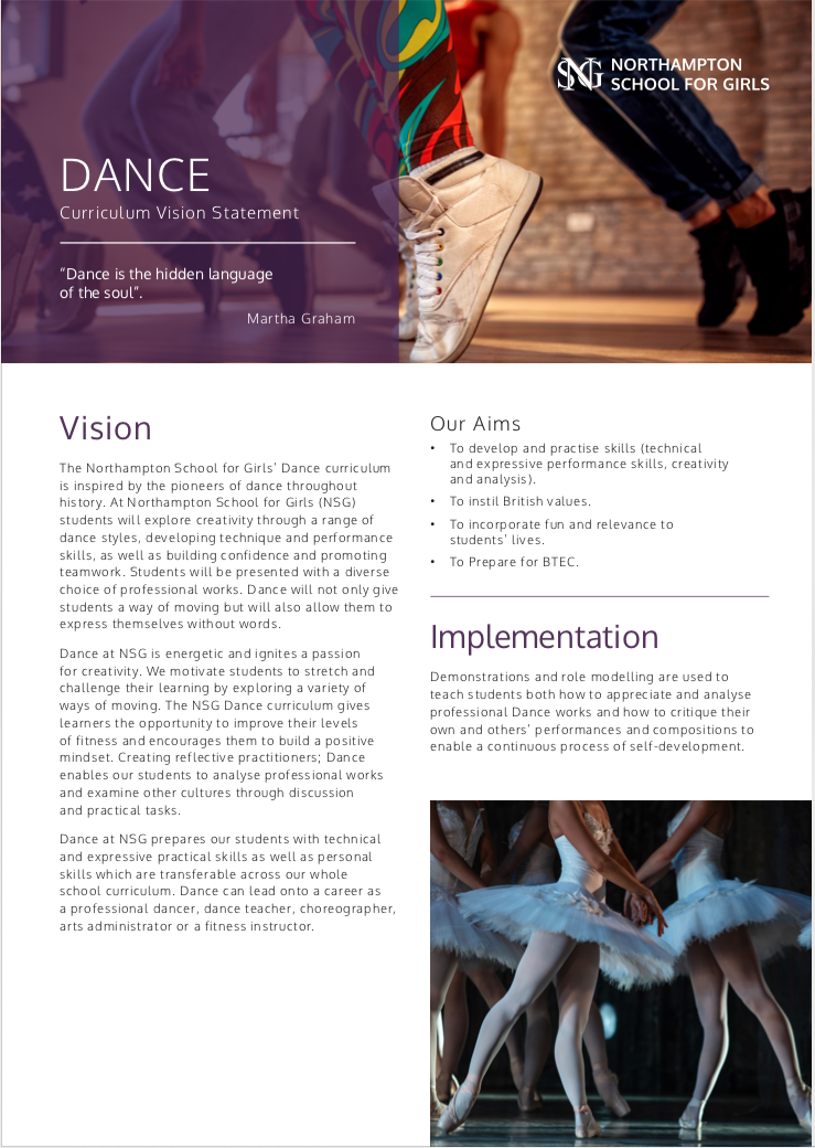 Northampton School for Girls DANCE